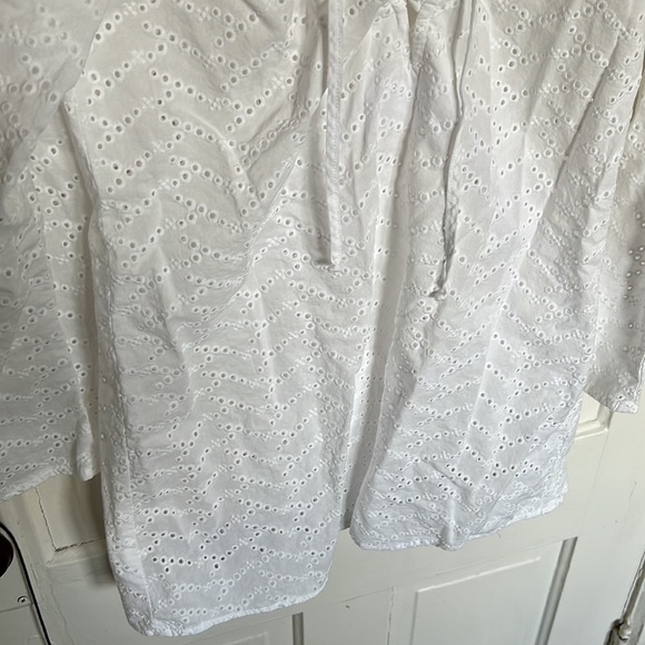 Aqua Womens Lace Up Eyelet Caftan Swim Cover-Up in Ivory - Picture 7 of 9